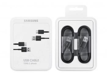 Original set 2x cable Samsung EP-DG930MBEGWW USB-C 1.5M Black (blister EU)