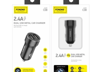 FONENG car charger C08 2.4A 12W 2xUSB Black