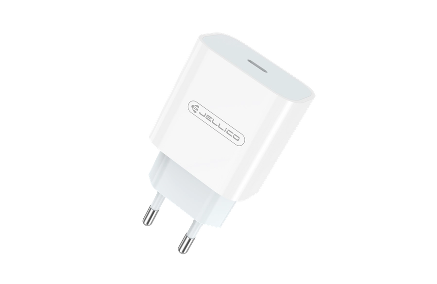 JELLICO wall charger AK180 PD 20W 1xUSB-C + cable USB-C - USB-C White