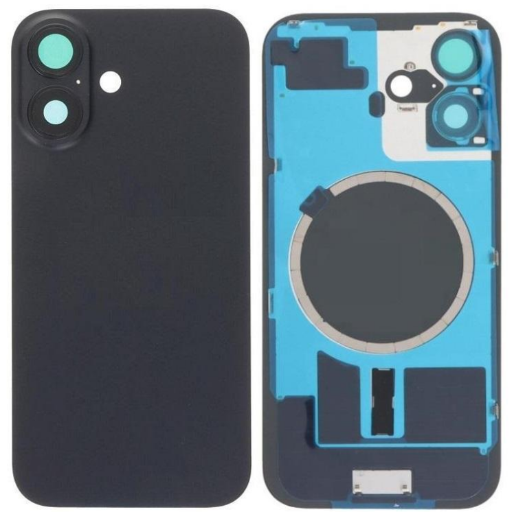 Apple iPhone 16 Magnetic Back Cover + Camera Lens Black